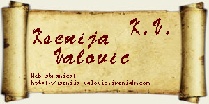 Ksenija Valović vizit kartica